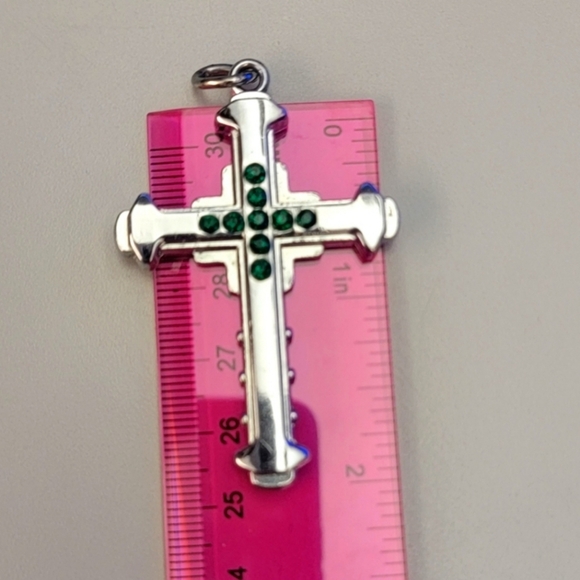Three (3) Rhinestone Cross Pendants - Picture 12 of 13